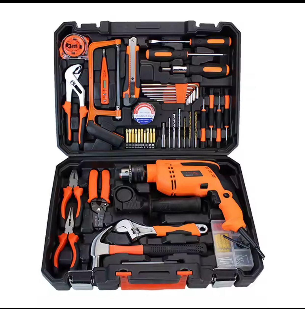 Multifunctional Manual Hardware Toolbox Home Repair Tool Box Waterproof Safety Box Hard Carrying Case Waterproof Hand Tools Sets